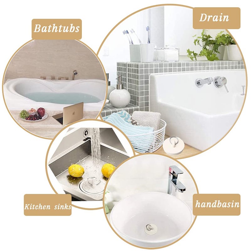 Cicitoywo Bath Tub Drain Stoppers  4 Pieces Sink Bathtub Plug Rubber Kitchen Bathroom Laundry Bar Water Stopper Seal With Hanging Ring For Shower Faucet Cover Pool Plugs And Caps - Image 2