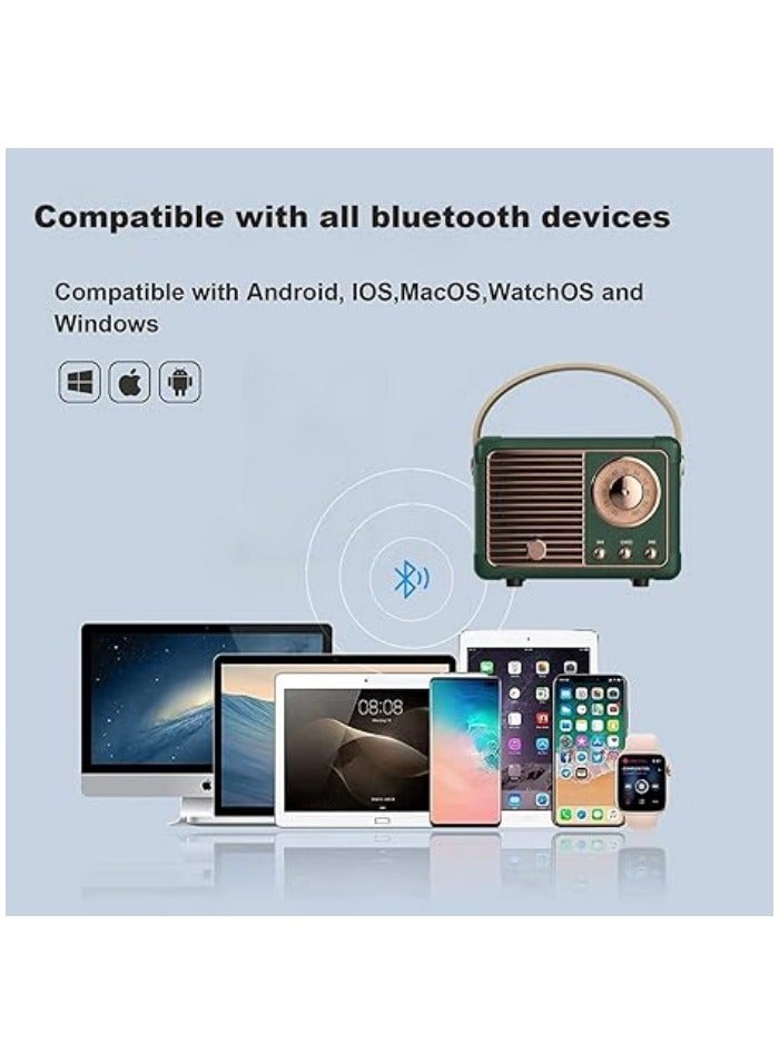Beauenty Retro Bluetooth Speaker, Vintage Decor, Mini Wireless Bluetooth Speaker, Cute Old Fashion Style for Kitchen Desk Bedroom Office Party Outdoor Accessories for iPhone Android - Image 4