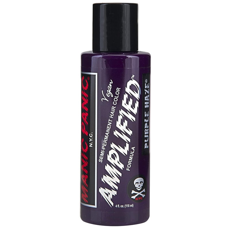 MANIC PANIC Purple Haze Hair Color Amplified Semi Permanent Hair Dye Very Dark Warm Purple Color For Dark Light Hair Vegan PPD AmmoniaFree For Coloring Hair For Men Women