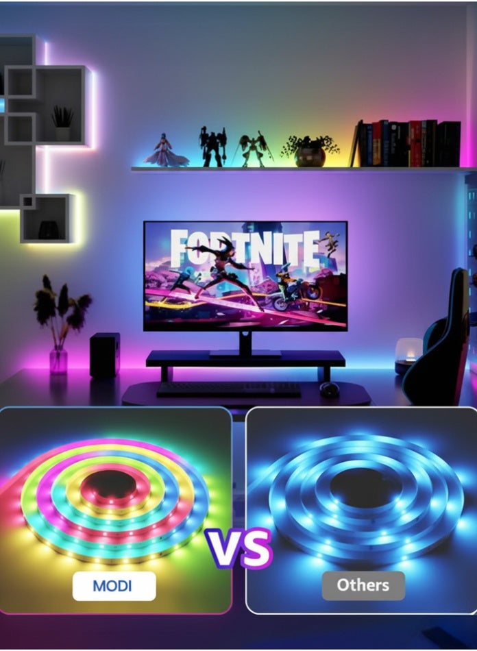 مودي شريط إضاءة LED RGB بطول 30 مترًا، أضواء زخرفية متغيرة الألوان لتزيين شجرة عيد الميلاد، وأضواء خرافية، وحفلات رأس السنة، وإضاءة منزلية داخلية - Image 1