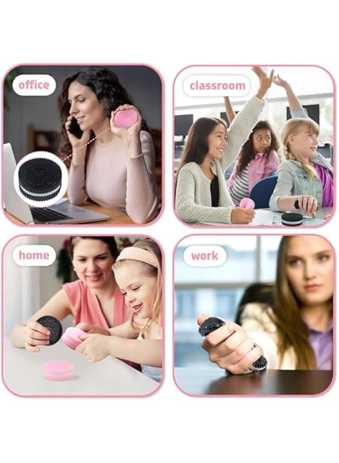 2 Packs Sticky Cookie Squishies Fidget Toys Adults, Squeeze Toys Sensory Toys for Kids with Autism, Stress Balls for Adults Fidgets Birthday Gifts Party Favors for Kids(Pink Black) - Image 4