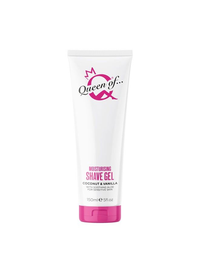 Queen of Ooh La La! Sensitive Moisturising Shaving Gel For Women, Low Foam, Coconut & Vanilla Scent, Vegan & Vegetarian Friendly 150ml - Image 1