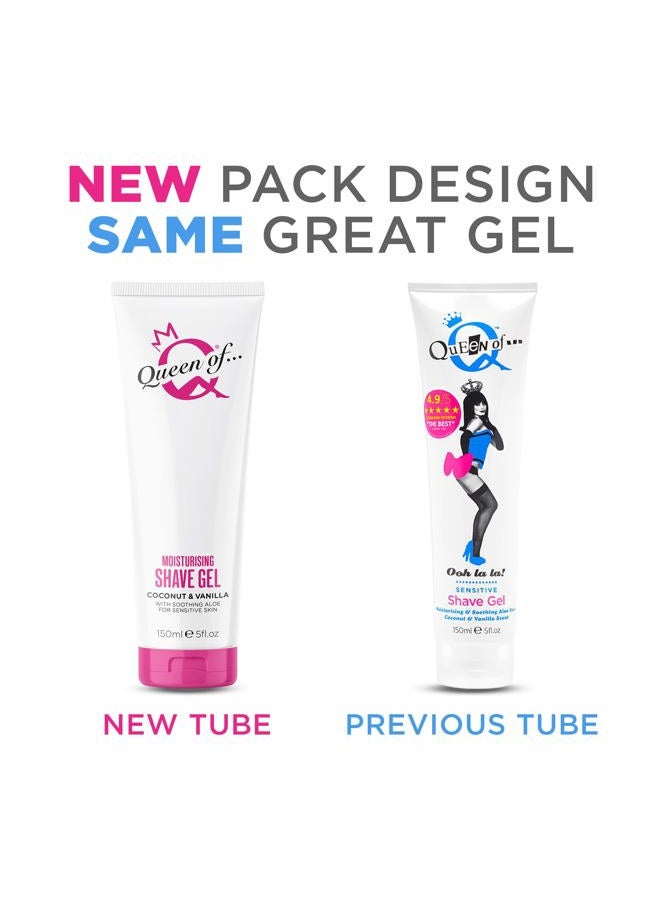 Queen of Ooh La La! Sensitive Moisturising Shaving Gel For Women, Low Foam, Coconut & Vanilla Scent, Vegan & Vegetarian Friendly 150ml - Image 3