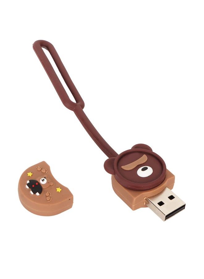 Thoraya Small animal mobile phone computer USB flash drive mini gift high-speed car music USB flash drive brown bear 128GB  - Image 1