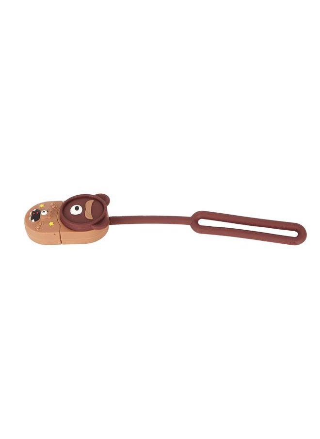 Thoraya Small animal mobile phone computer USB flash drive mini gift high-speed car music USB flash drive brown bear 128GB  - Image 4