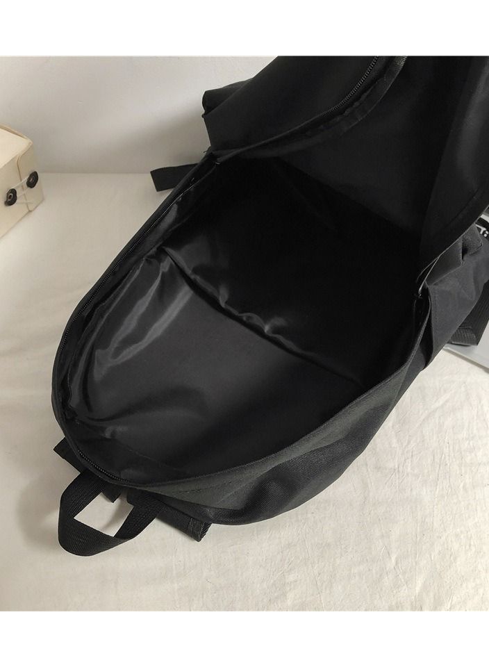 Unisex Colorblock Letter Graphic Backpack Casual School Bag Personality All-match Leisure Bookbag for Girls Boys Middle High College Student Travel Black - Image 5