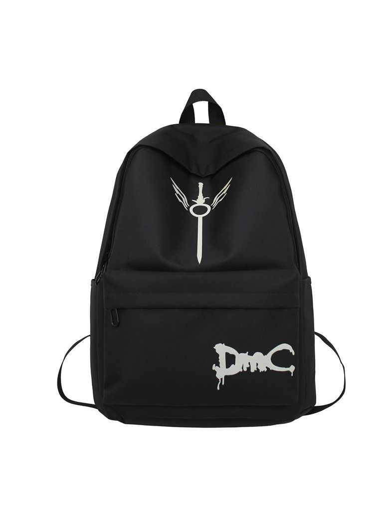 Unisex Colorblock Letter Graphic Backpack Casual School Bag Personality All-match Leisure Bookbag for Girls Boys Middle High College Student Travel Black - Image 1