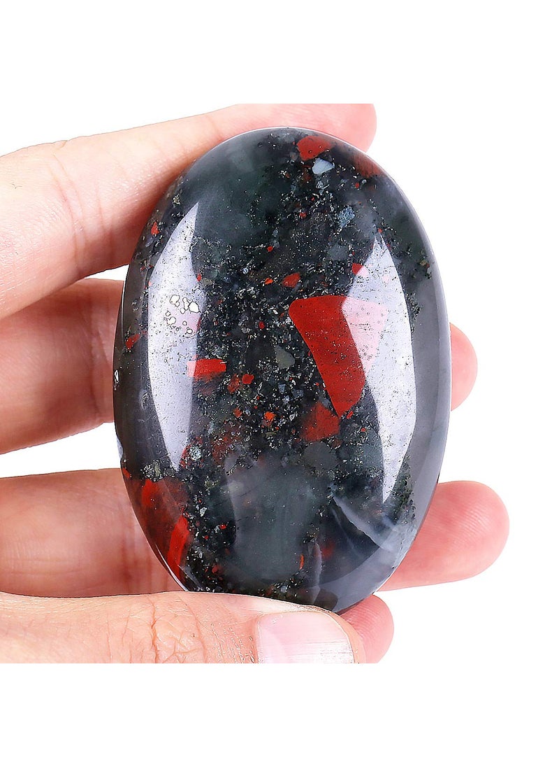 Loveliome Loveliome Natural Africa Bloodstone Oval Polished Worry Stones Healing Crystal Indoor Fountain Stones Massage Energy Anxiety Relief Items 