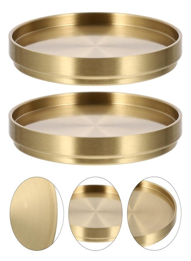 Hemoton Gold Coaster 2pcs Brass Coasters Cup Mats for Drinks Bronze Gold Coasters Decor Accents for Table & Bar Elegant Copper Cup Decor Drink Coaster（2.55 * 2.55in - Image 4