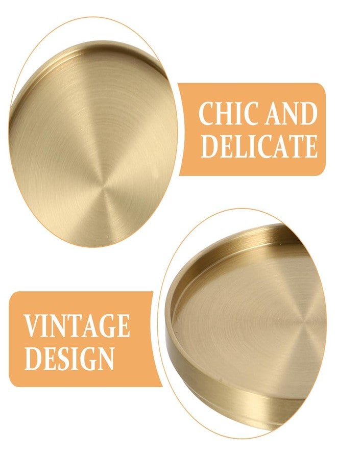 Hemoton Gold Coaster 2pcs Brass Coasters Cup Mats for Drinks Bronze Gold Coasters Decor Accents for Table & Bar Elegant Copper Cup Decor Drink Coaster（2.55 * 2.55in - Image 3