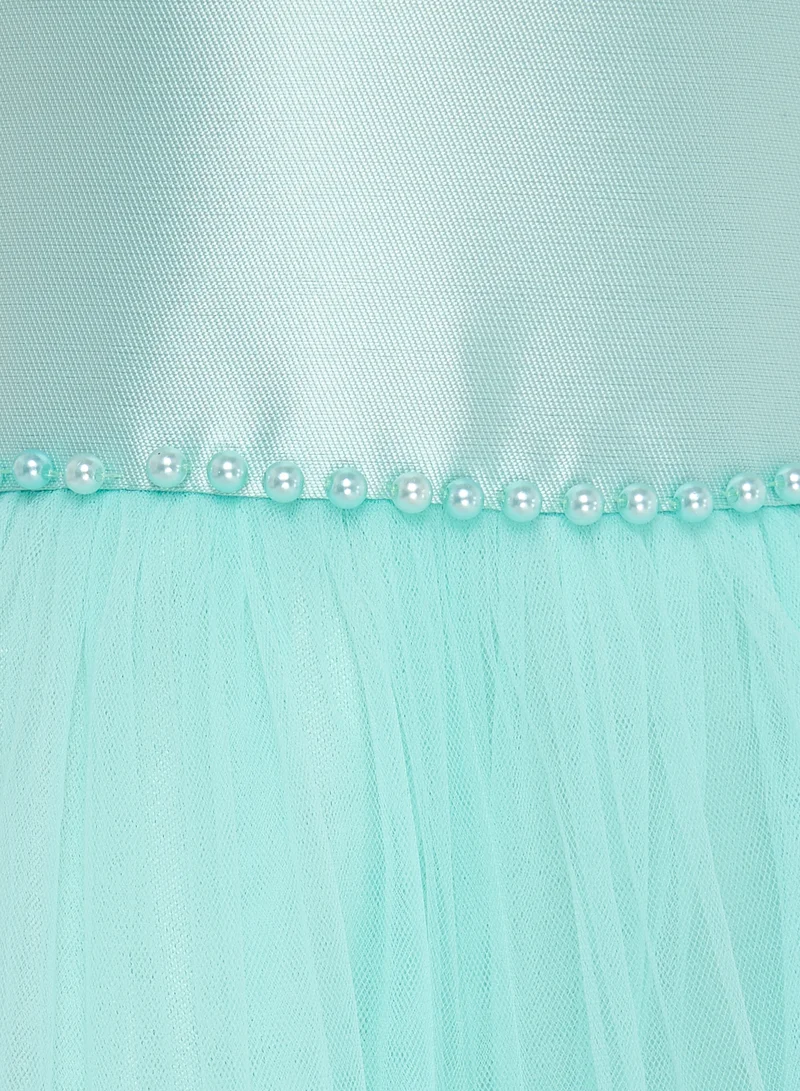 victor and jane Tiered Satin Dress