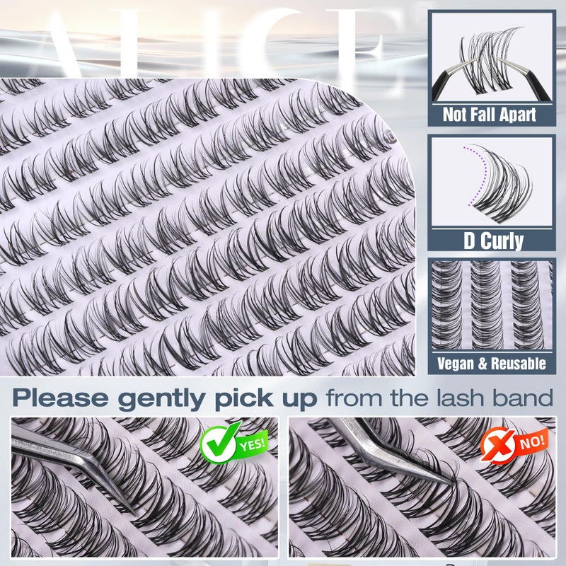 ALICE Natural Short Lash Clusters Invisible Band Wispy Eyelash Clusters 8-12mm Cluster Eyelash Extensions Lash Extensions DIY Individual Lashes - Image 5