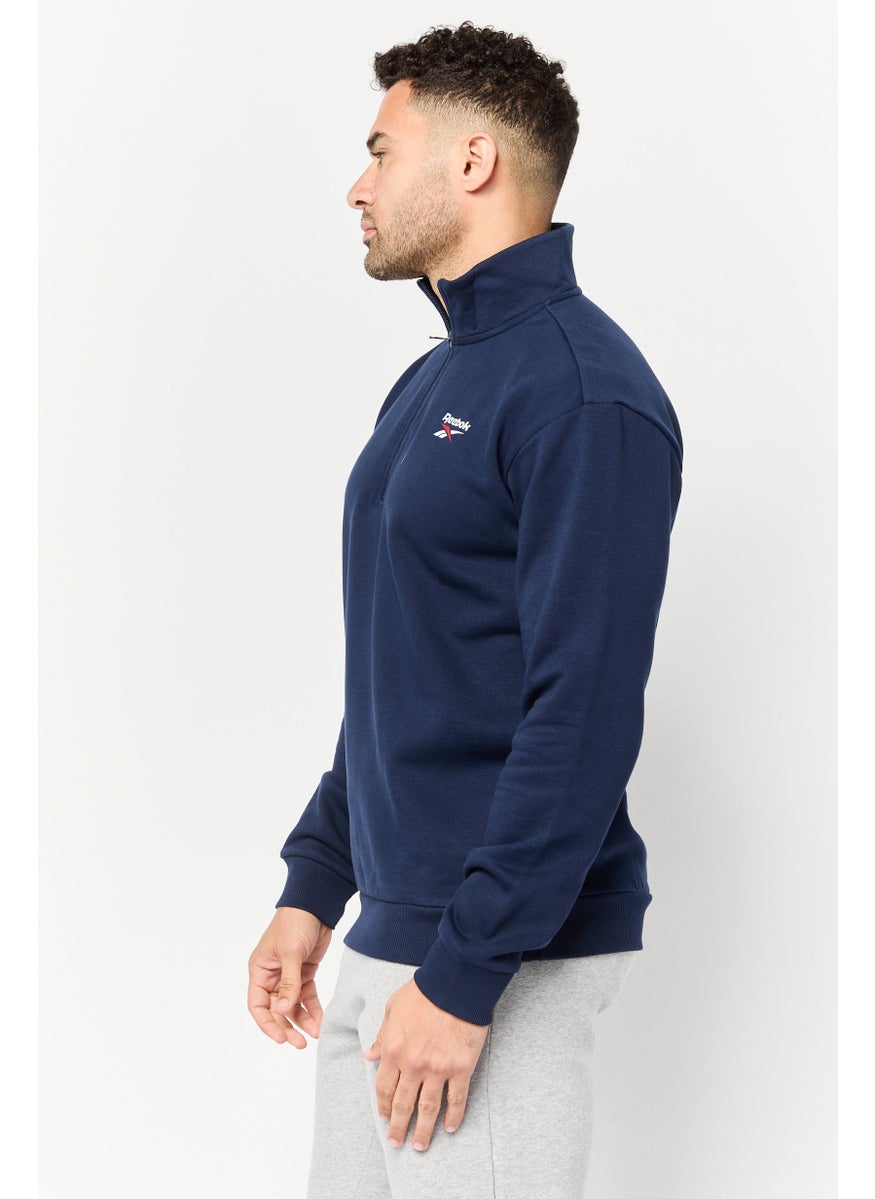Reebok Men Sportswear Fit Long Sleeve Outdoor Sweatshirt, Navy  - Image 2
