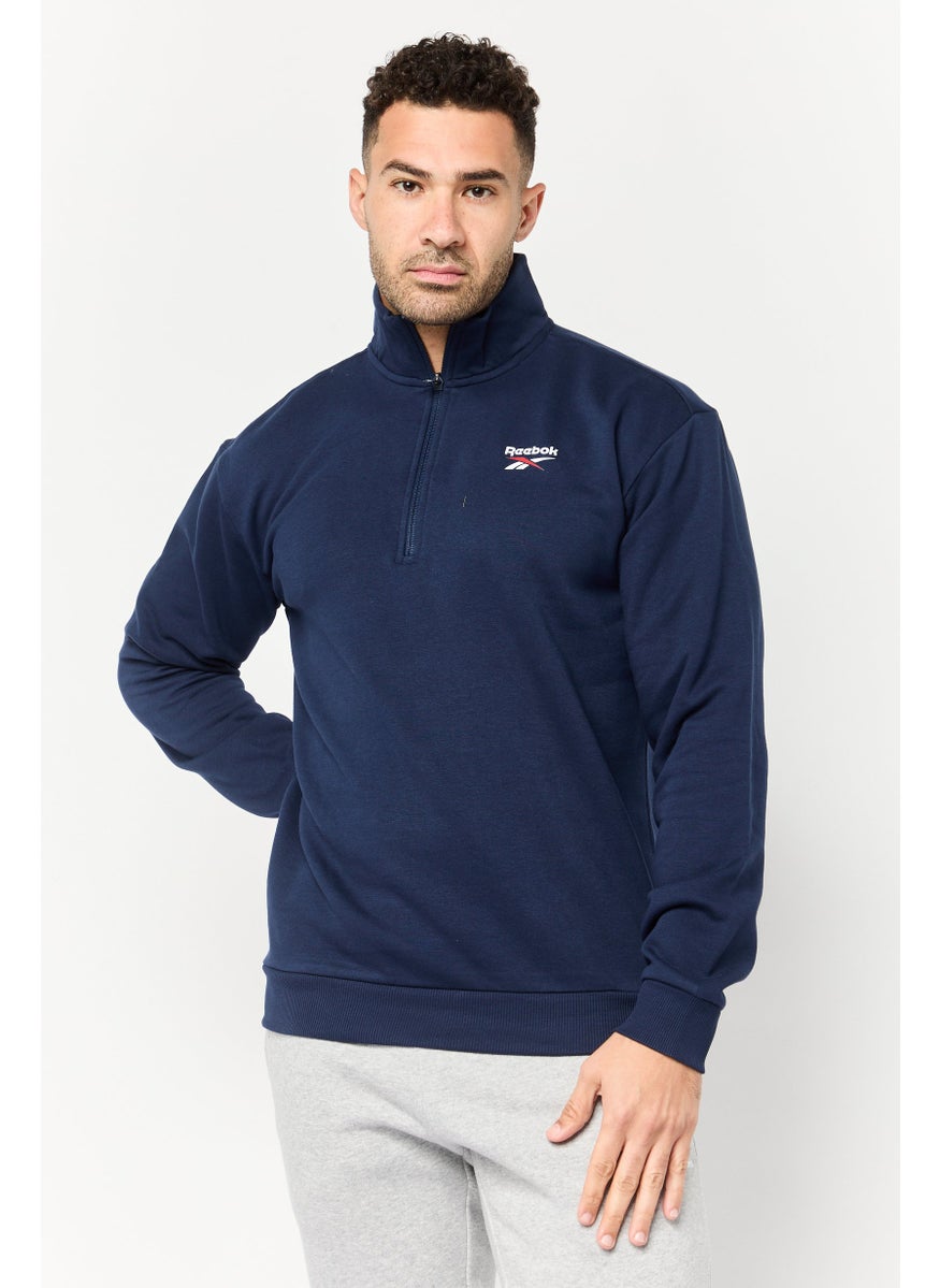 Reebok Men Sportswear Fit Long Sleeve Outdoor Sweatshirt, Navy  - Image 1