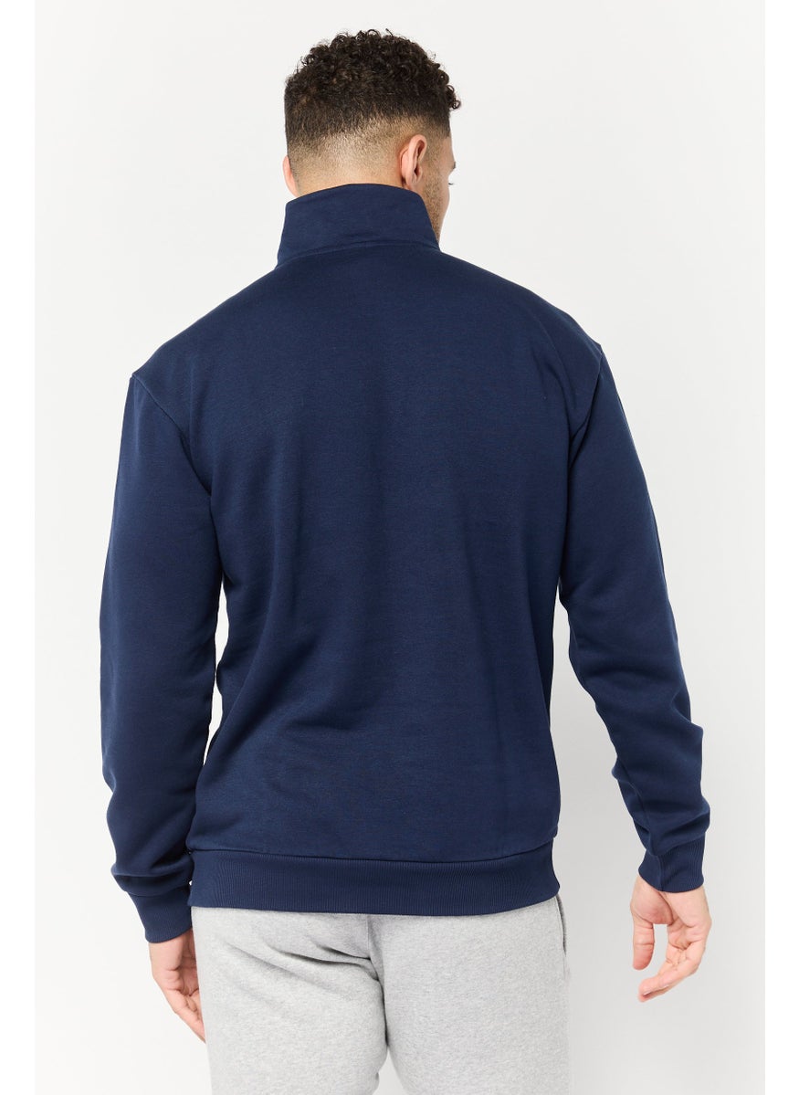 Reebok Men Sportswear Fit Long Sleeve Outdoor Sweatshirt, Navy  - Image 4
