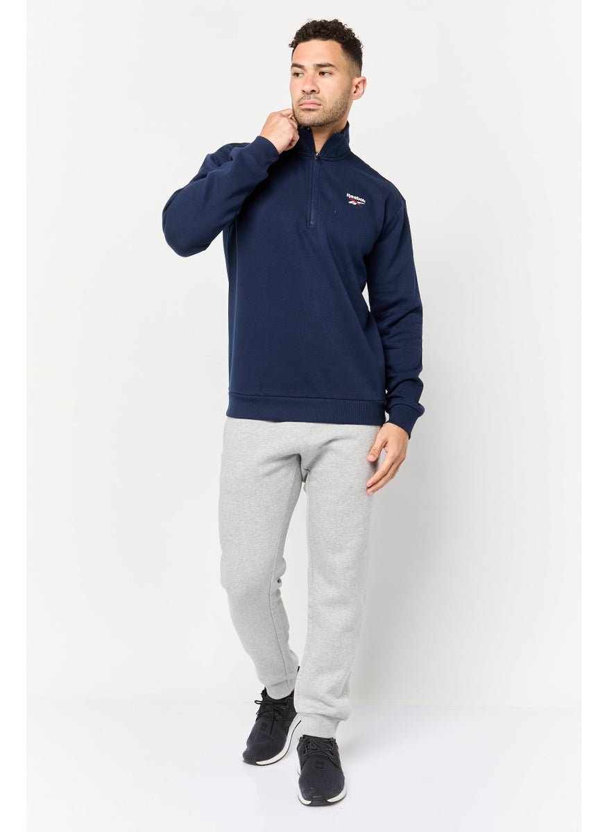 Reebok Men Sportswear Fit Long Sleeve Outdoor Sweatshirt, Navy  - Image 3