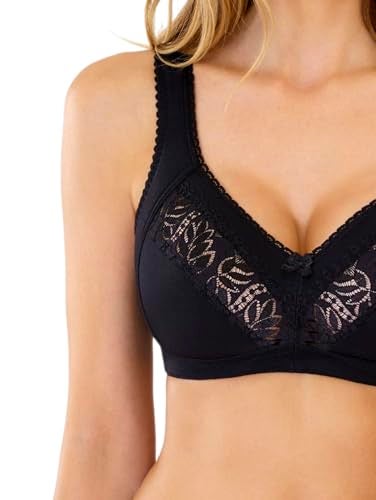 Rosme Womens Wireless Bra, Collection Galla, Black, Size 36B - Image 3