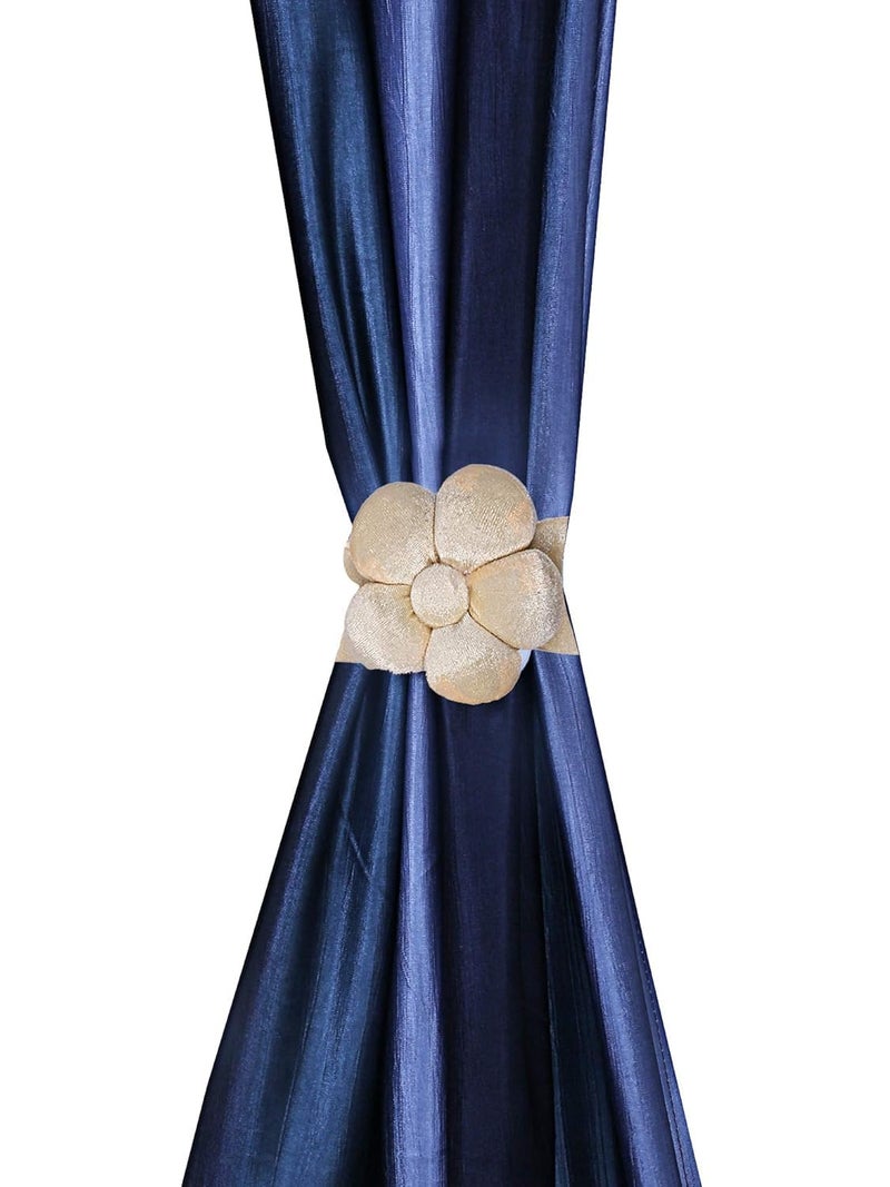 Kuber Industries Kuber Industries Velvet 2 Pieces Curtain Tie Back Tassel Set Cream CTKTC22169 Standard - Image 2