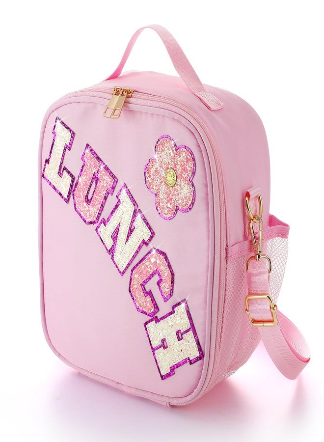 Alphatool Insulated Kids Lunch Bag with Adjustable Strap - Reusable Easy to Clean Lunch Bag for Girls, Hold Kids Lunch Box Snacks Water Bottles for School, Pink - Image 1