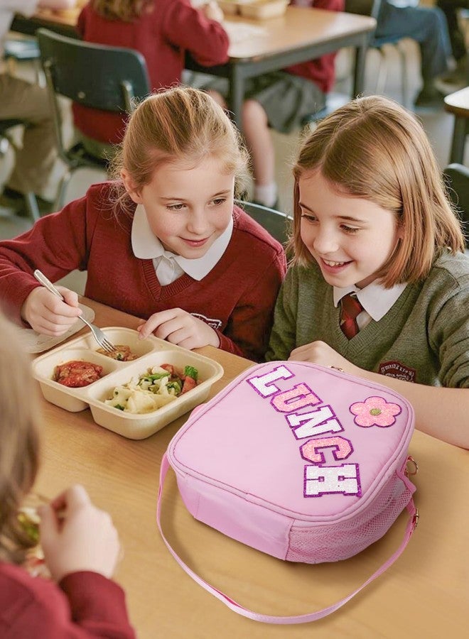 Alphatool Insulated Kids Lunch Bag with Adjustable Strap - Reusable Easy to Clean Lunch Bag for Girls, Hold Kids Lunch Box Snacks Water Bottles for School, Pink - Image 5