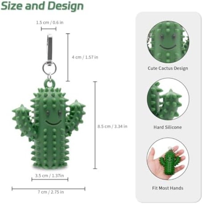 Doacpcr 1 PCS Little Ouchies Pain Fidget, Silicone Cactus Stim Tool for Adults, Sensory Pain Relief Toy, Spiky Grippy Keychain, Anxiety Relief Gift  (Green) - Image 4