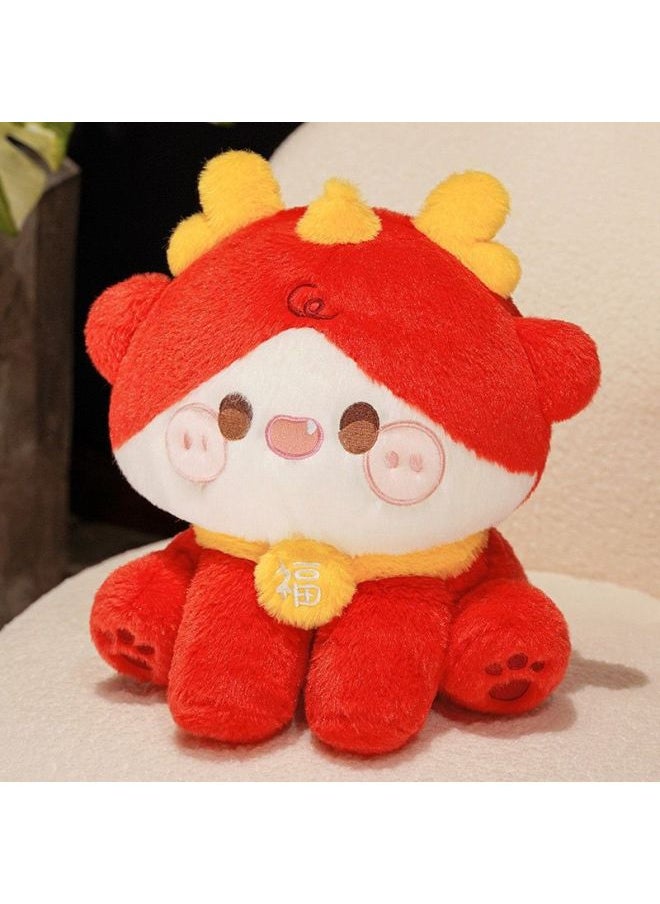 Year Of The Dragon Mascot QQ Dragon Doll Plush Toy Rag Doll Cute High Color Value Birthday Gift For Male And Female Friends-High:Bud Green (4d Special Skin Friendly Cotton 4.0) - 30cm [free Greeting Card Writing Available]  - Image 4