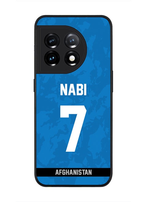 Rugged Black Edge Case for OnePlus 11R 5G / OnePlus Ace 2, Slim fit Soft Case Flexible thin Cover - Player Name - Mohammad Nabi, Jersey Number- 7