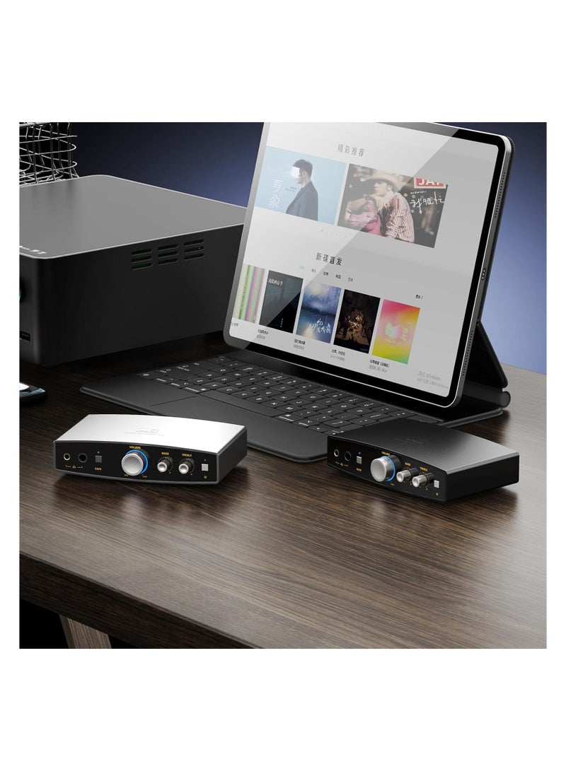 Shanling EH1 Compact Desktop USB DAC/AMP Cirrus Logic CS43198 DAC Dual SGM8262 Headphone Amplifiers 6.35mm & 4.4mm Headphone Outputs (Black)  - Image 4