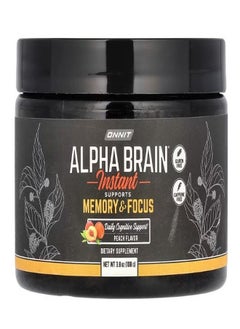 أونيت Alpha Brain Instant Caffeine Free Peach  3.8 oz 108 g  - Image 1