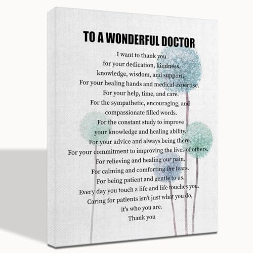 WKYAER Obgyn Gifts For Doctors, Doctor A Wonderful Doctor Inspirational Decor, Canvas Wall Art, Unique Gifts For Doctors16x20 inch - Image 1