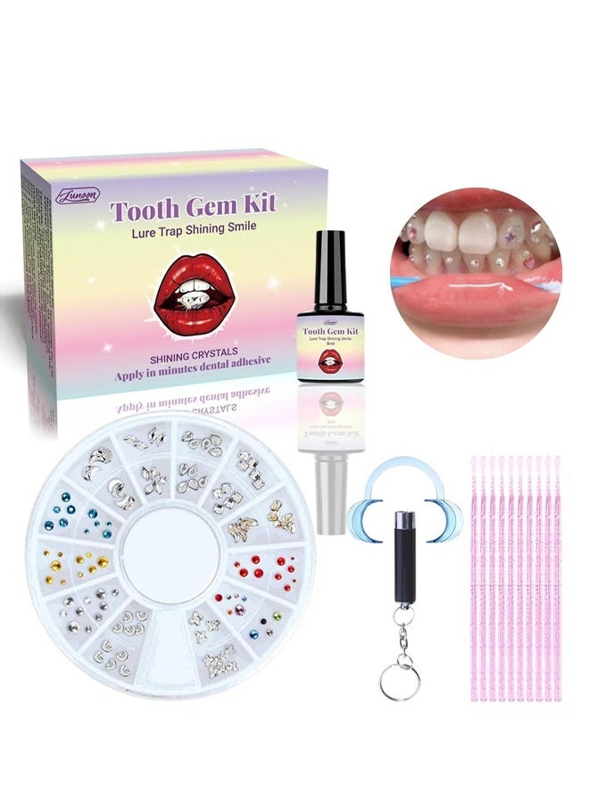 LUNOON Tooth Gem Kit - DIY Tooth Gem Kit - 120 Sparkling Crystals for Teeth, Fashionable Tooth Jewelry Starter Kit, Professional Teeth Gems Kit for Personal Style - Image 1