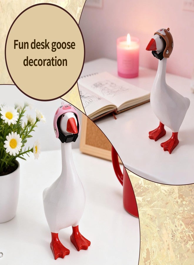 Sinbana 9pcs Mini Desk Goose Helmet, 9 Designs Plastic Duck Helmet Hat Cute Head Outfits Costume Clothes Accessories for 7inch/17.78cm Magnetic Goose Statue Key Holder (9 Colors) - Image 5