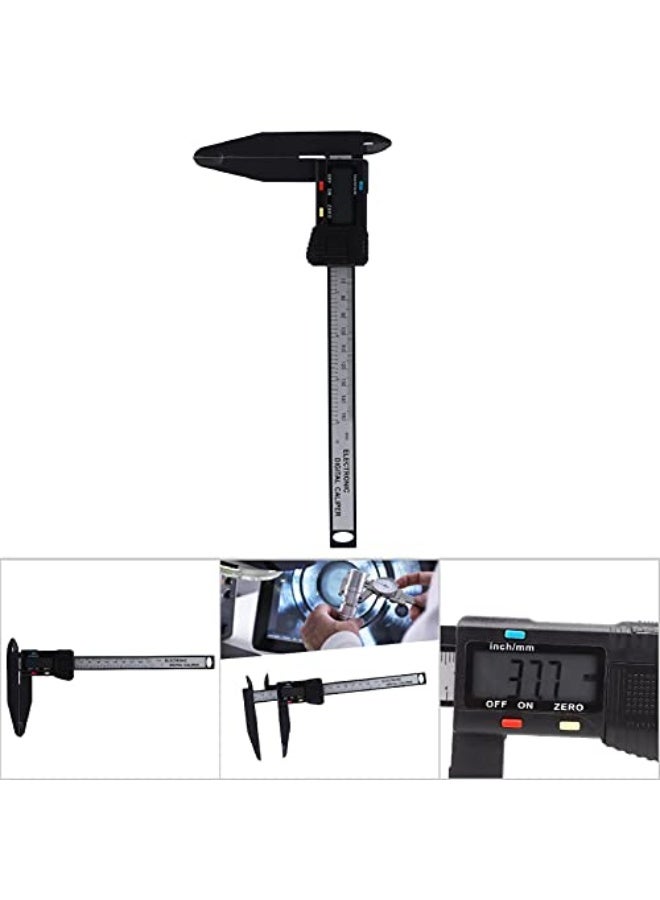 Digital Vernier Caliper, High Performance 150mm/300mm Carbon Fiber Practical Light Weight Measuring Tool, Electronic Ruler, Easy Operation Homes Farms 150MM Long-jaw Carbon Caliper - Image 5