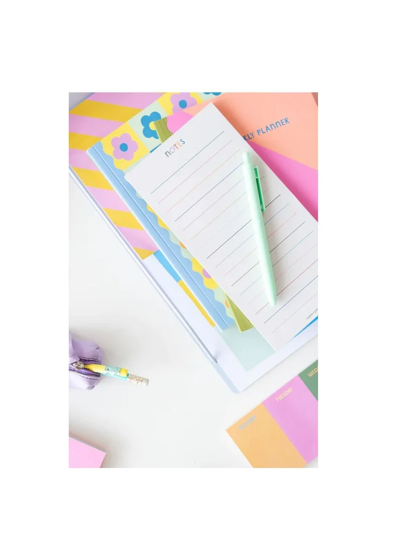 Raspberry Blossom Coloured Lines List Pad
