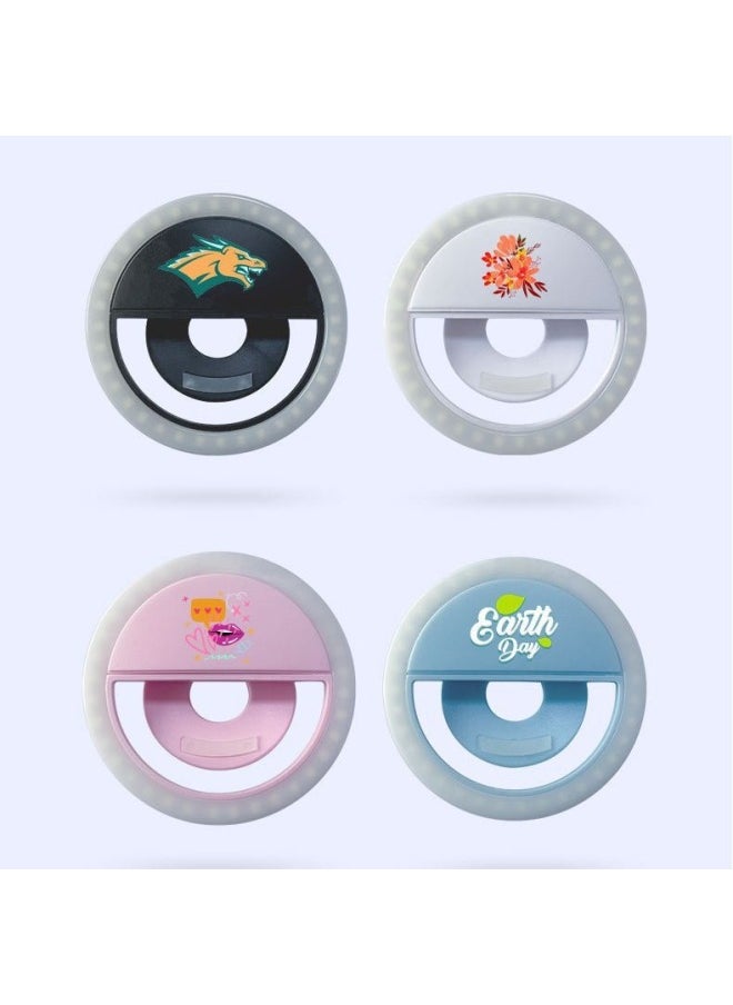 Generic - Mobile Phone Selfie Fill Light Led Round Mobile Phone Fill Light Usb Charging Live Broadcast Beauty Mobile Phone Flash Logo-Specifications:High Quality: Blue 36 Lamp Beads (150 MA) - Image 1