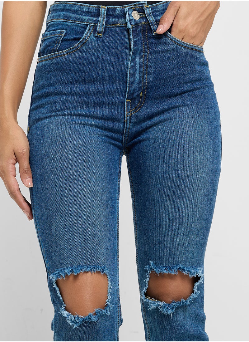 Ginger Distressed High Rise Skinny Jeans  - Image 4