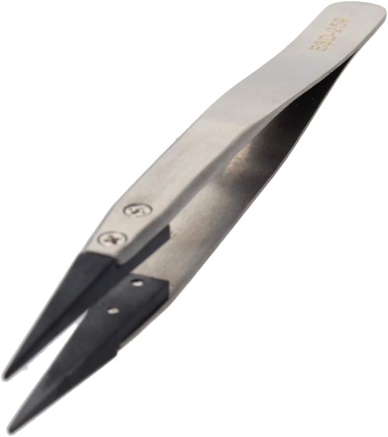 Utoolmart 3 pcs ESD-259 Precision Anti-Static Carbon Fiber Tweezers Stainless Steel Tweezers for Craft Jewelry Electronics - Image 2