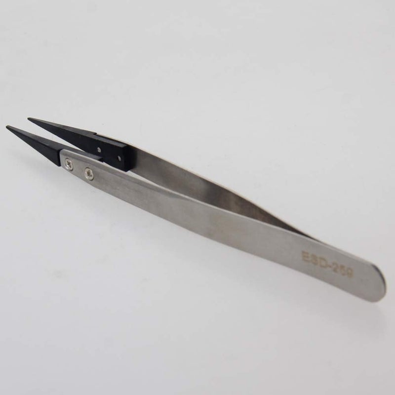 Utoolmart 3 pcs ESD-259 Precision Anti-Static Carbon Fiber Tweezers Stainless Steel Tweezers for Craft Jewelry Electronics - Image 5