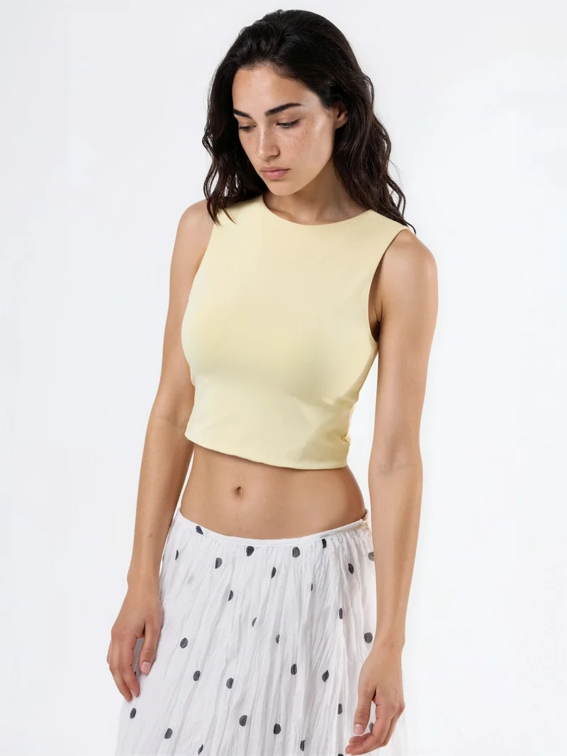 بوسيم BUSEM Boat Neck Sleeveless Knitted Blouse