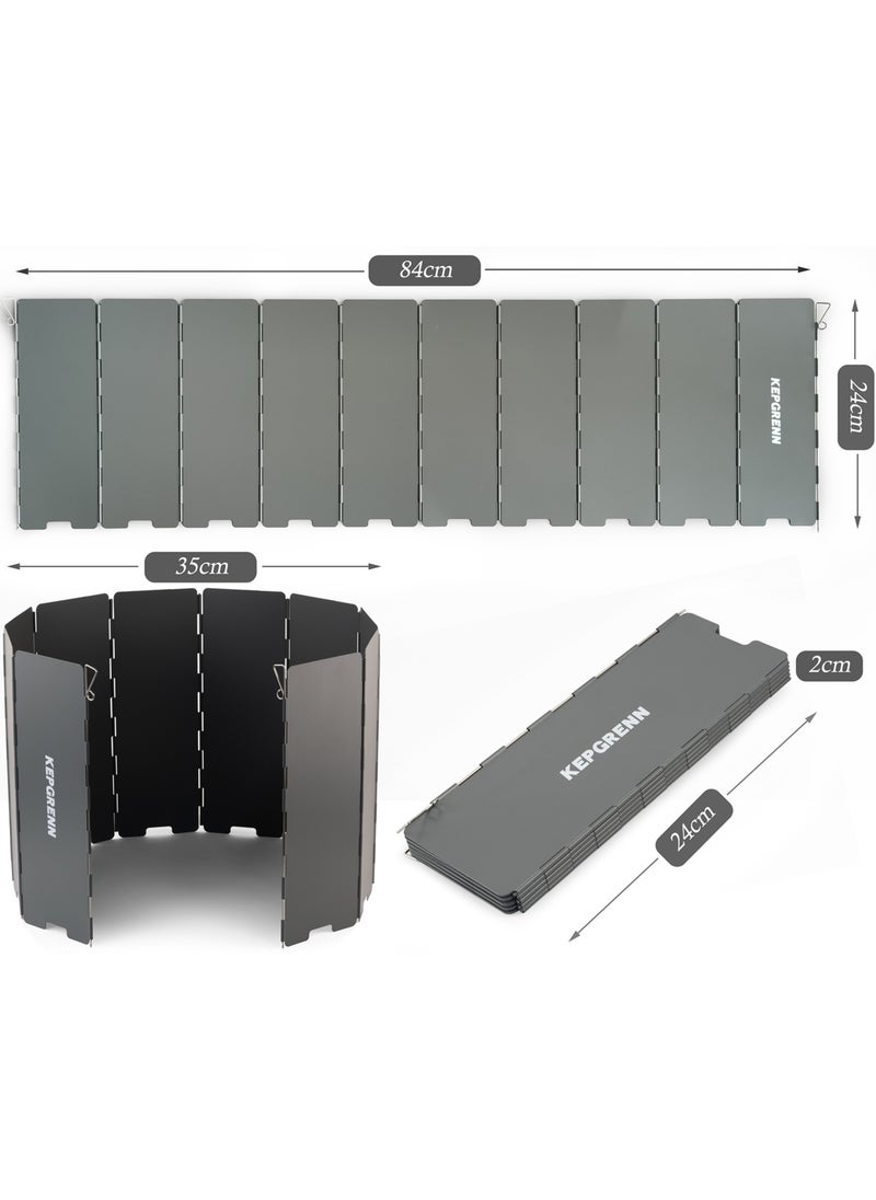 Generic - Portable Gas Stove Windscreen Foldable Camping Stove Windshield for Picnic with Storage Pouch - Image 1
