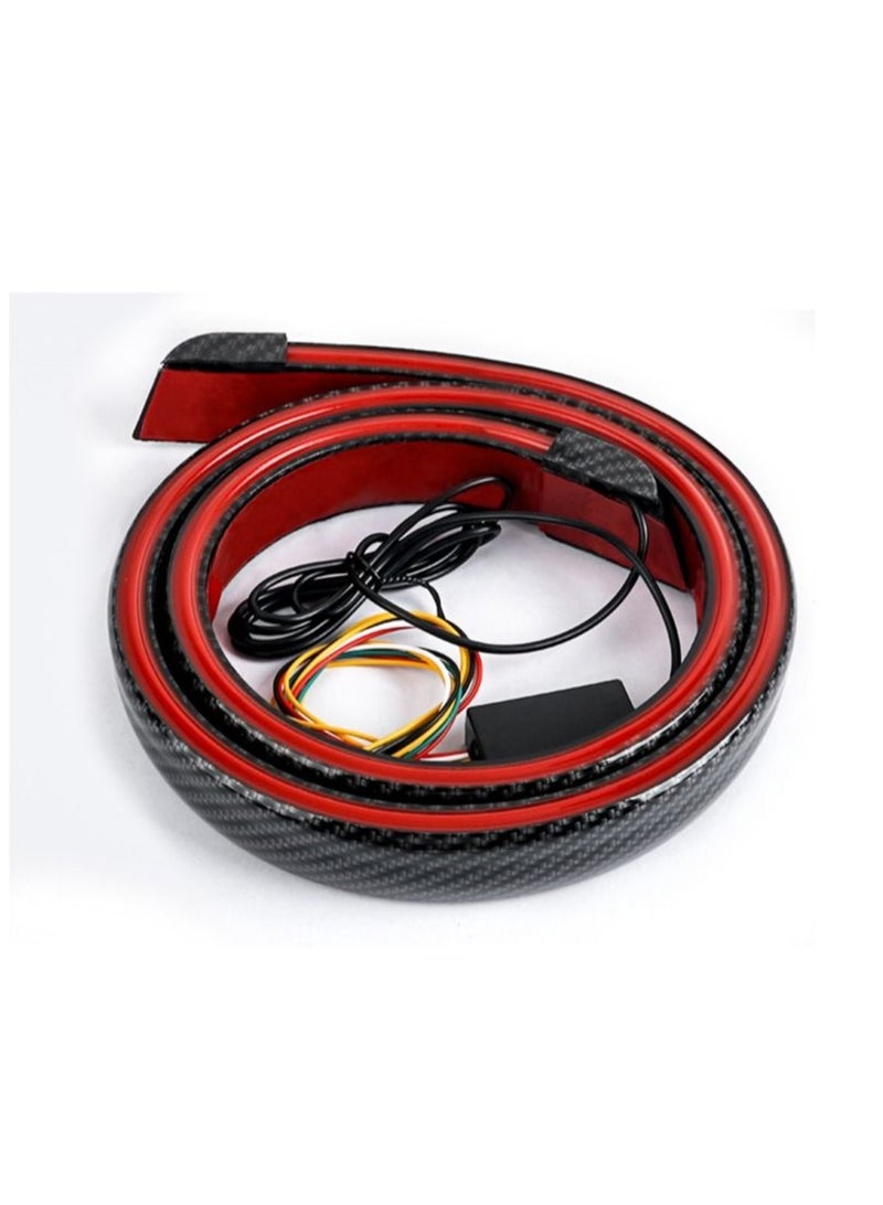 Loquat LED Spoiler Light for Car, Universal Black Carbon Fiber Rear Spoiler, Auto Third Brake Light Stop Signal Light 12V - Image 2