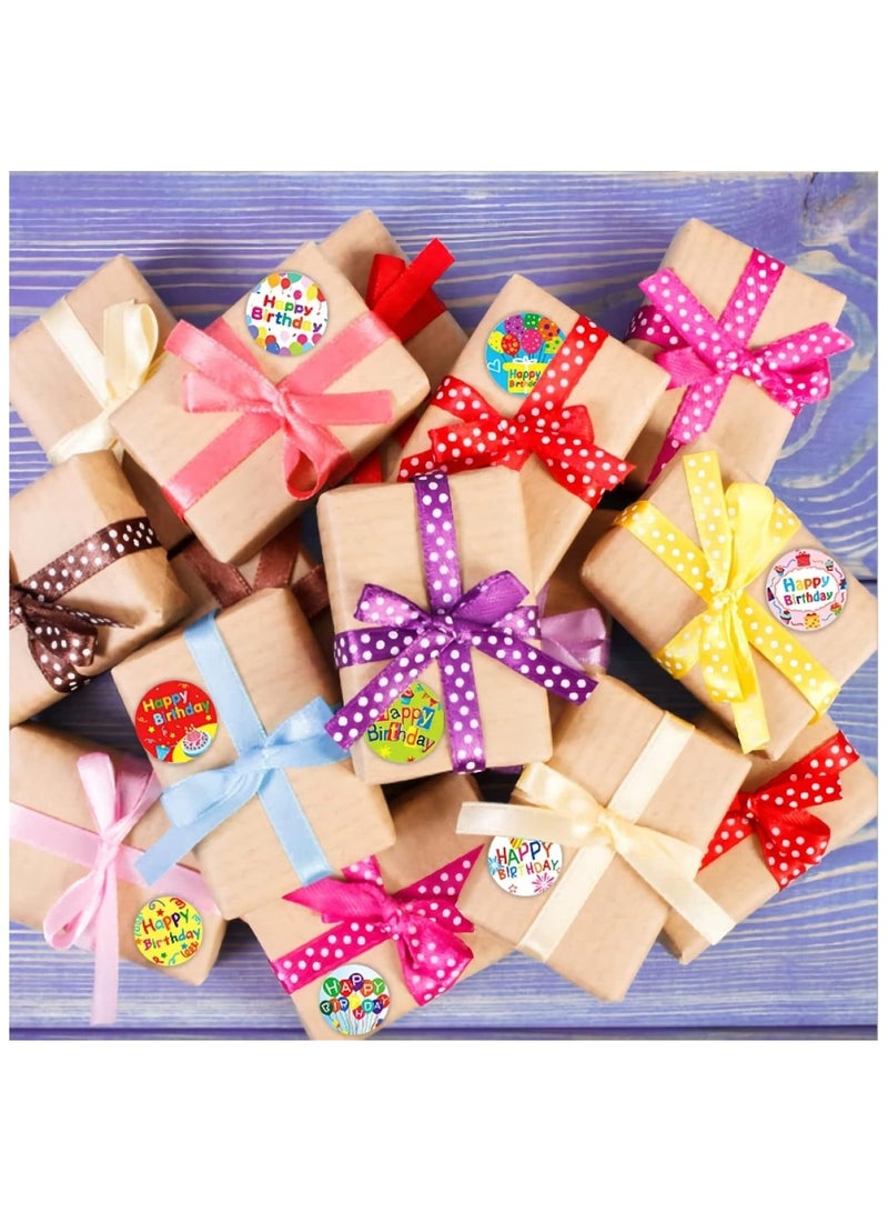 Happy Birthday Stickers Seals 2.5cm 500Pcs in 1Roll for Birthday Décor Party Supplies School Cards Sealing, 8 Designs Envelope Sealing Gift Wrap - Image 4