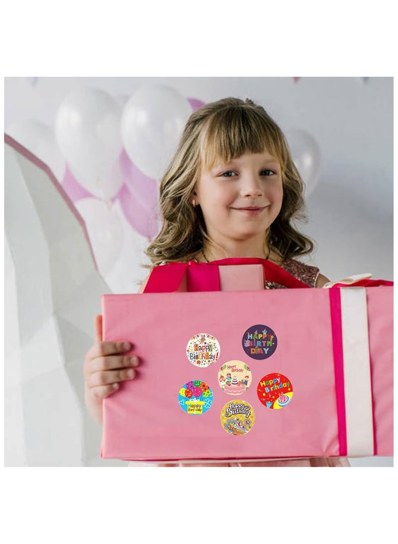 Happy Birthday Stickers Seals 2.5cm 500Pcs in 1Roll for Birthday Décor Party Supplies School Cards Sealing, 8 Designs Envelope Sealing Gift Wrap - Image 3