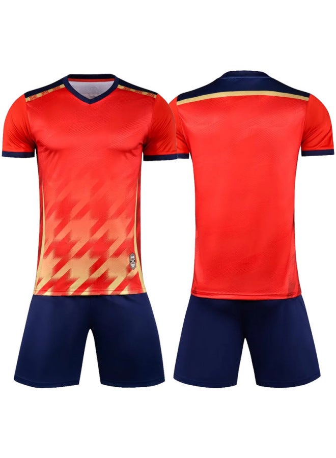 Football Uniform Set Men's And Women's Adult Children's Match Training Uniform Team Uniform Student Short Sleeve Football Jersey