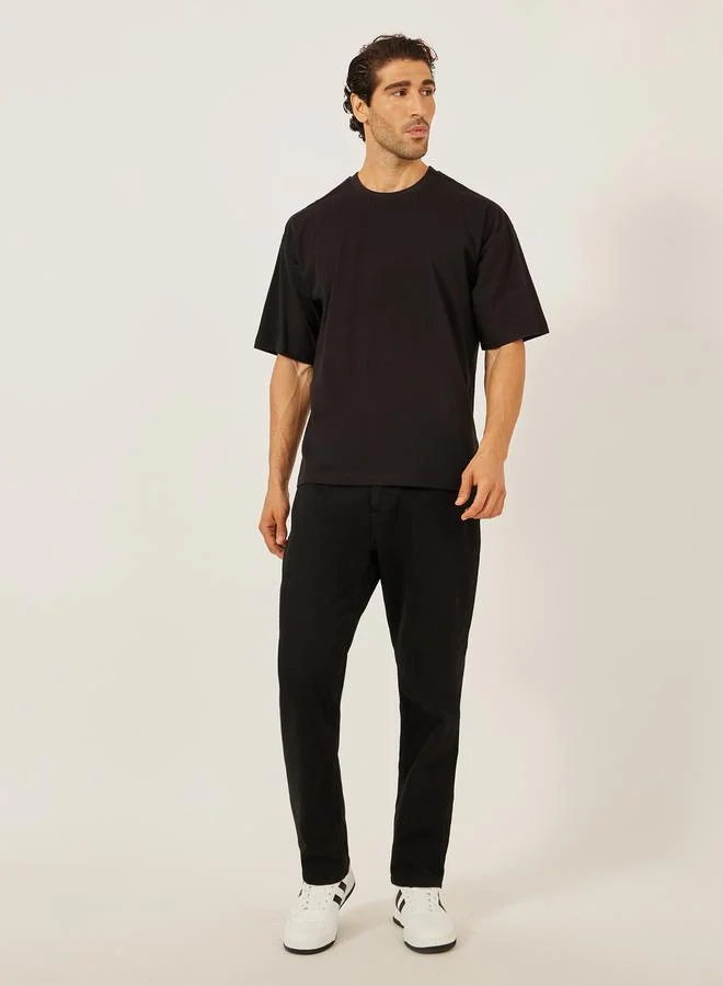 Styli Slogan Back Print Jersey Oversized T-Shirt