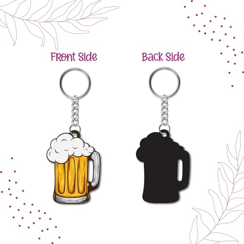 Bhai Please Beer Wooden Keychain For Car, Bike, Office, Home (Pack Of 1) Multicolour Key Chain With Ring | Gift Men, Women, Girls, Boys, Him And Her, Multicolor) - Image 4