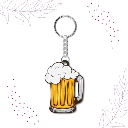 Bhai Please Beer Wooden Keychain For Car, Bike, Office, Home (Pack Of 1) Multicolour Key Chain With Ring | Gift Men, Women, Girls, Boys, Him And Her, Multicolor) - Image 2