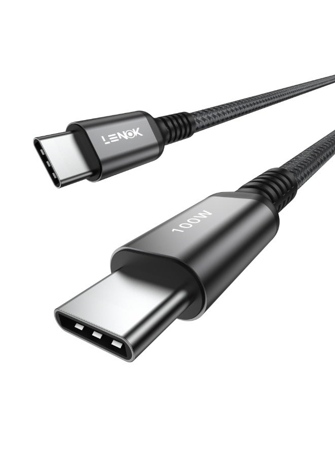LENOK USB C to USB C Cable, 100W USB C Charger Cable for iPhone 17/17 Air/17 Pro/17 Pro Max/16, MacBook Pro, iPad Pro, Dell XPS, Samsung Galaxy S25/S24/S22 Ultra, Switch, Pixel - Image 1