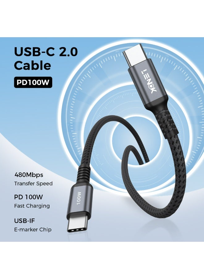LENOK USB C to USB C Cable, 100W USB C Charger Cable for iPhone 17/17 Air/17 Pro/17 Pro Max/16, MacBook Pro, iPad Pro, Dell XPS, Samsung Galaxy S25/S24/S22 Ultra, Switch, Pixel - Image 2