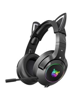 General Gaming Headset with Removable Cat Ear, Compatible with PC PS4, PS5, Xbox One (Adapter Not Included) with Surround Sound, RGB Backlighting, and Noise-Canceling Retractable Microphone  - Image 1